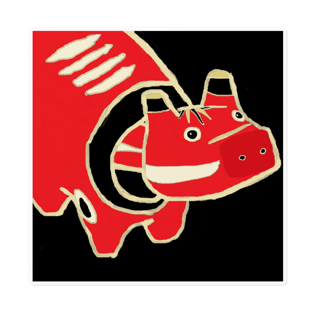 赤べこステッカー2