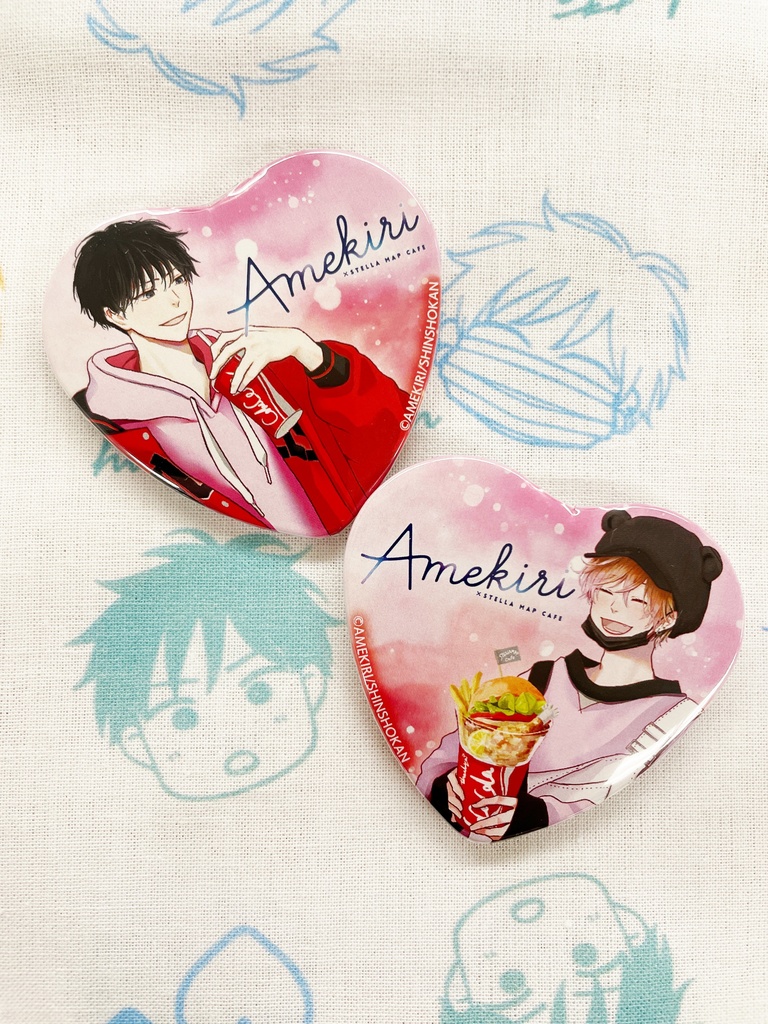 【受注生産】あめきり×STELLAMAP Cafe トレーディングハート型缶バッジ(全9種・ランダム)
