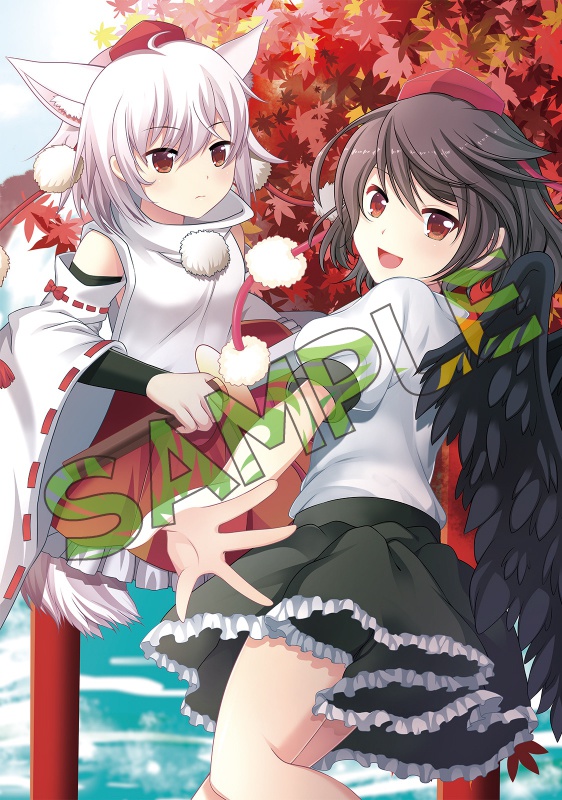 同人 東方Project ブランケット 33 文&椛