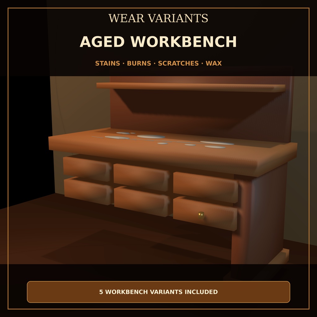 アンティーク薬学実験室 3D素材セット|家具・薬瓶・ガラス器具|VRChat・ゲーム背景向け