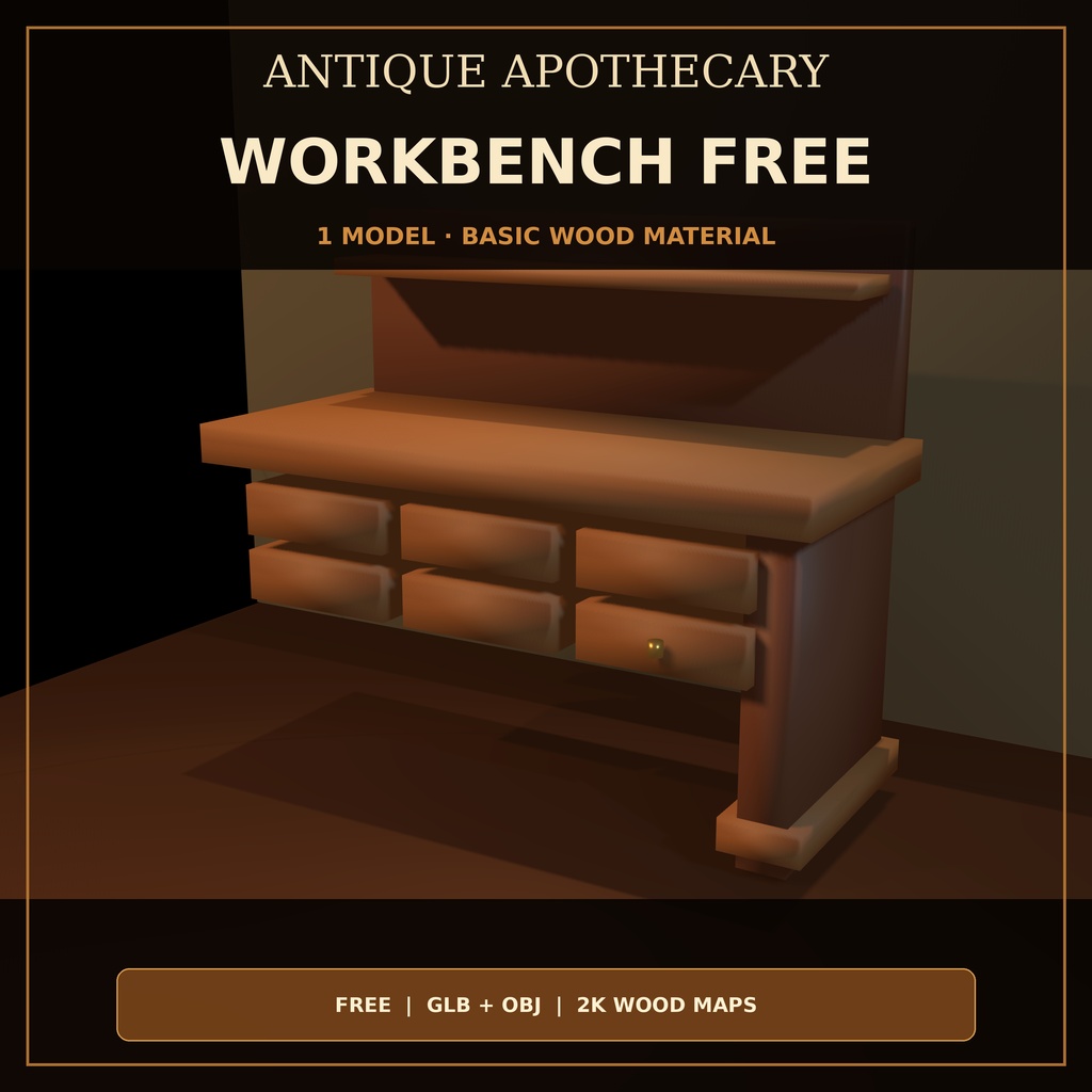 アンティーク薬学実験室 3D素材セット|家具・薬瓶・ガラス器具|VRChat・ゲーム背景向け