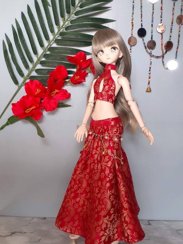 1/4ドール用 アラビアンダンサー赤 アクセサリー付 MDD,DDP