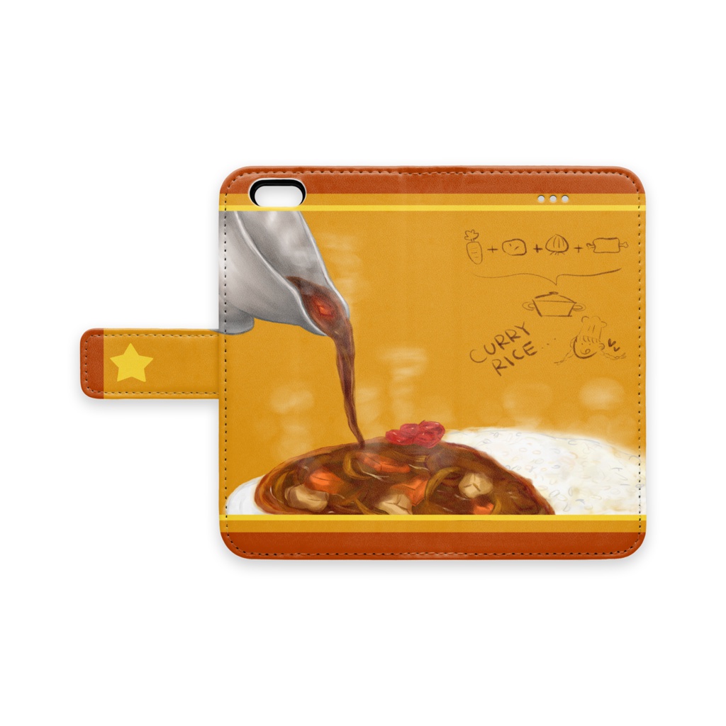 カレーライス手帳型iPhoneケース