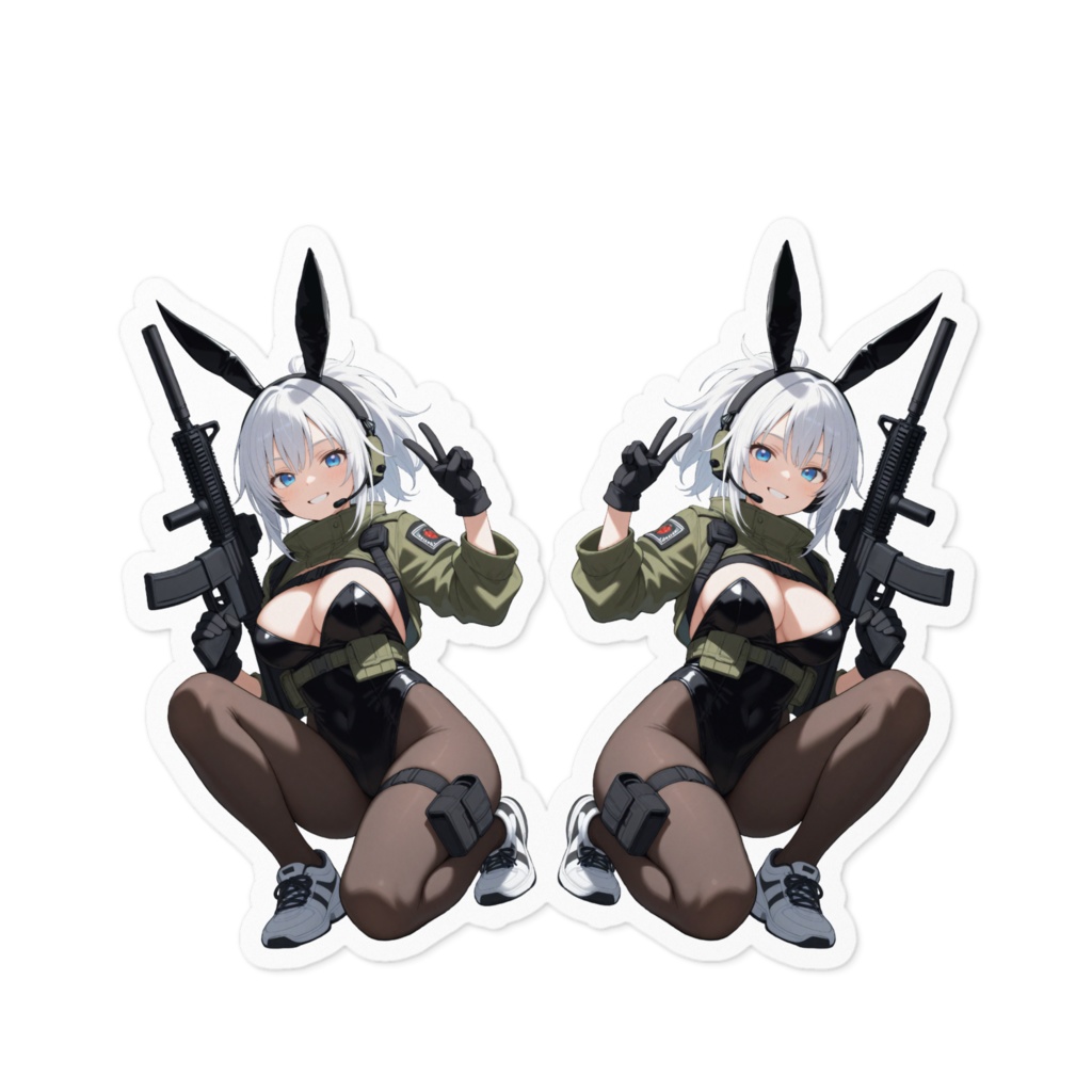 バニーガールx銃 ステッカー
