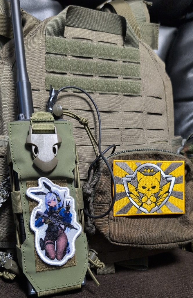 バニーガール×銃 フルカラーワッペン(ブルー)