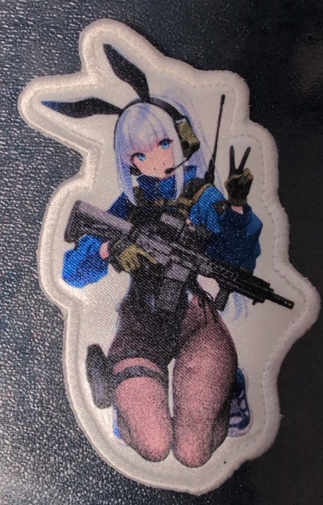 バニーガール×銃 フルカラーワッペン(ブルー)