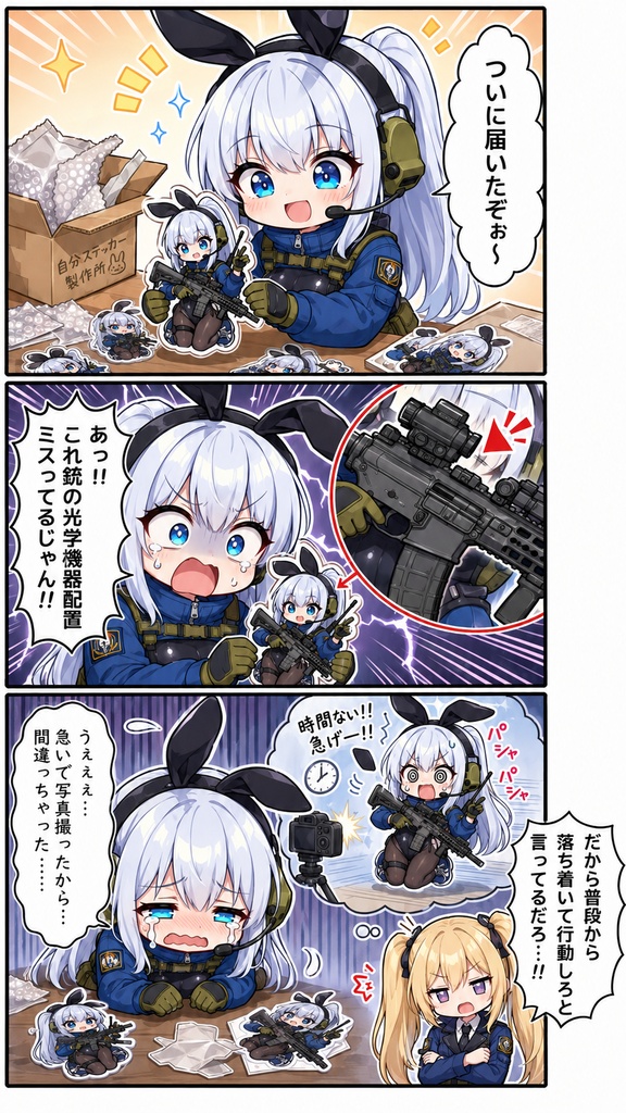 バニーガール×銃 アクスタ(ブルー) 100mm