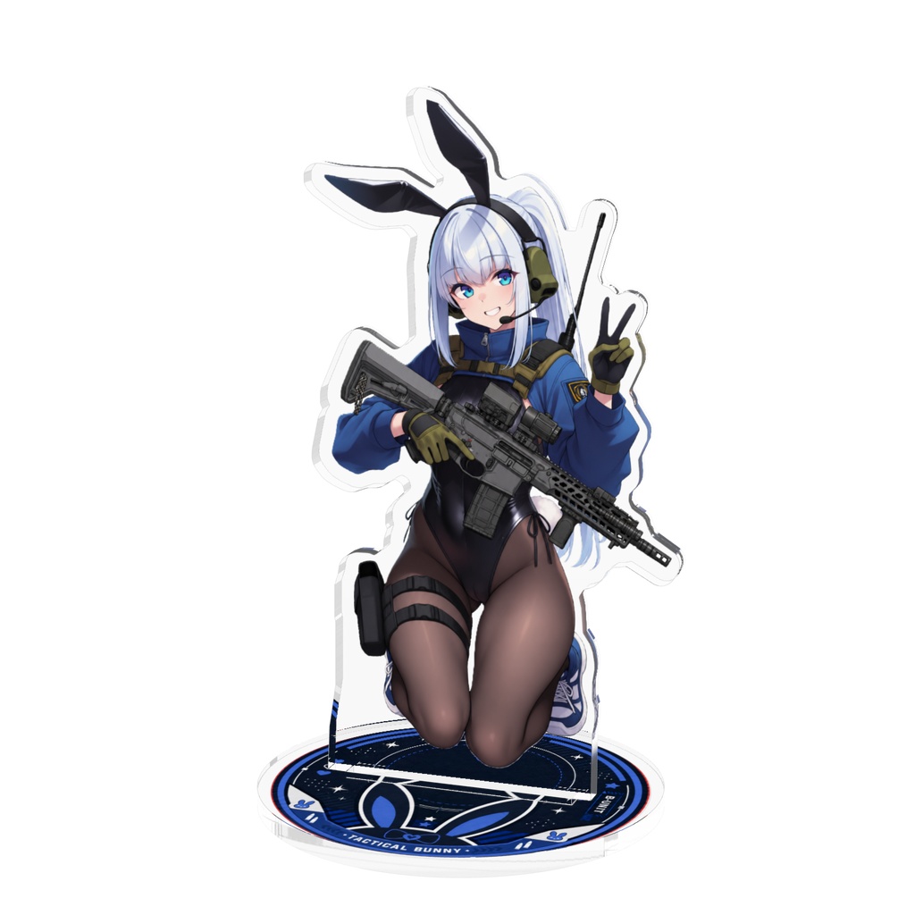 バニーガール×銃 アクスタ(ブルー) 100mm
