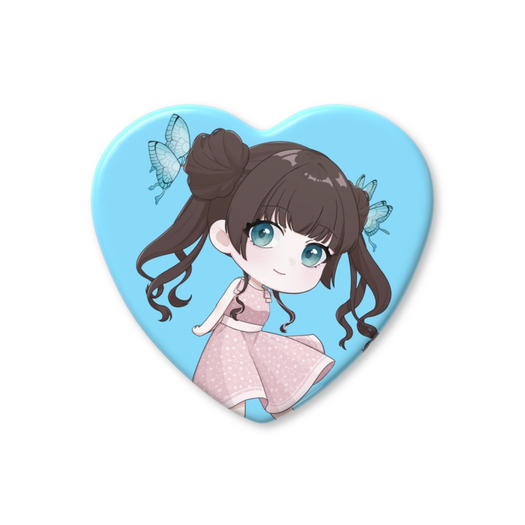 生誕3周年記念絵姿 ハート缶バッジ