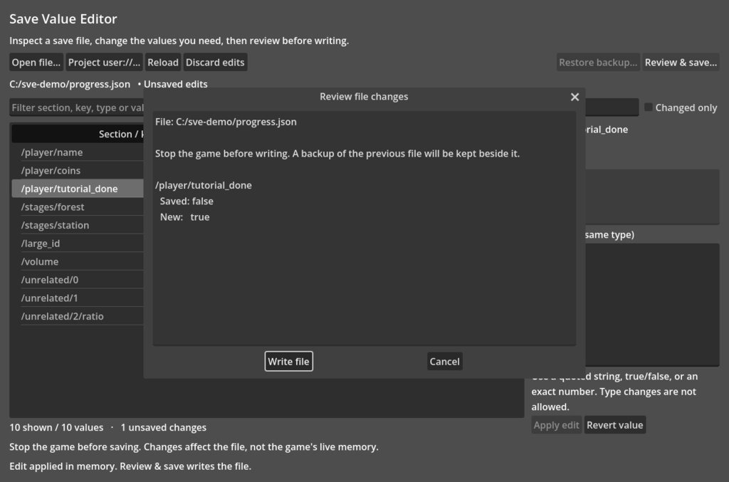 Save Value Editor | Godot 4 セーブ値エディター(アドオン)