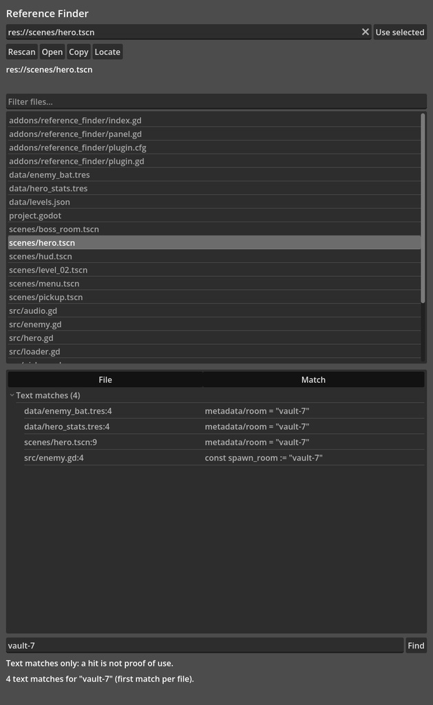 Reference Finder | Godot 4 参照元・参照先ファインダー(アドオン)