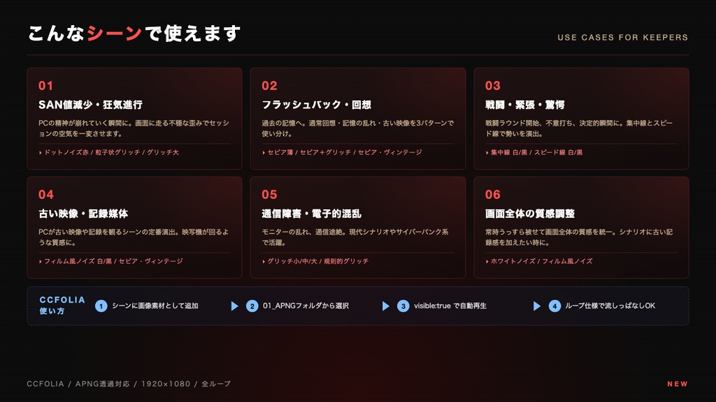 【TRPG素材】ノイズ・フィルター素材集 23種