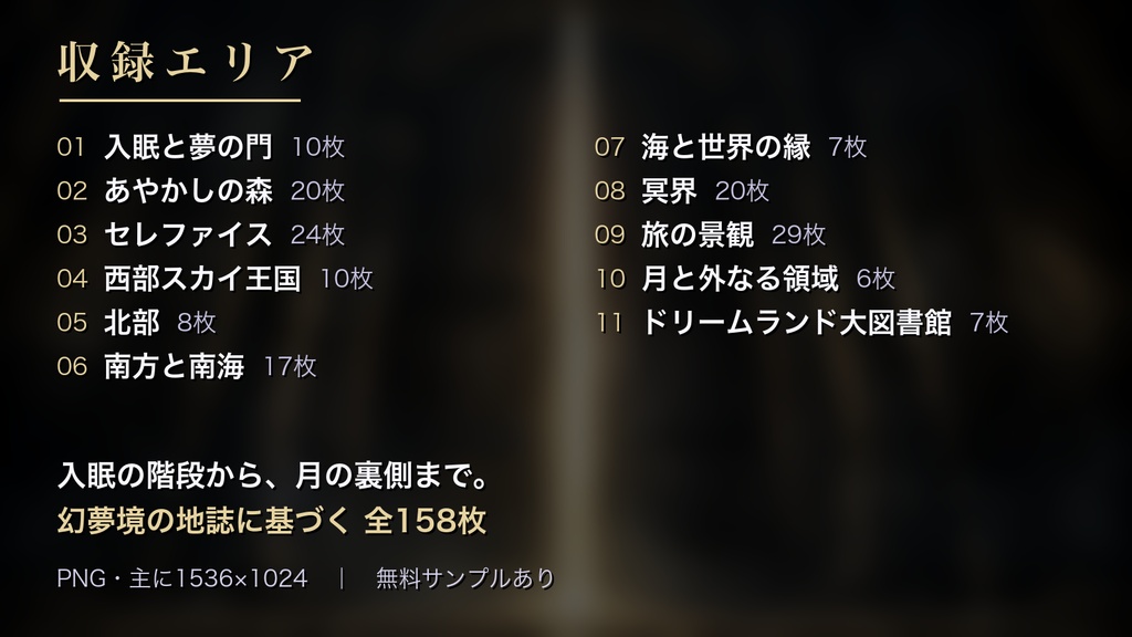 【TRPG背景素材】ドリームランド背景集 158枚|幻夢境・クトゥルフ神話