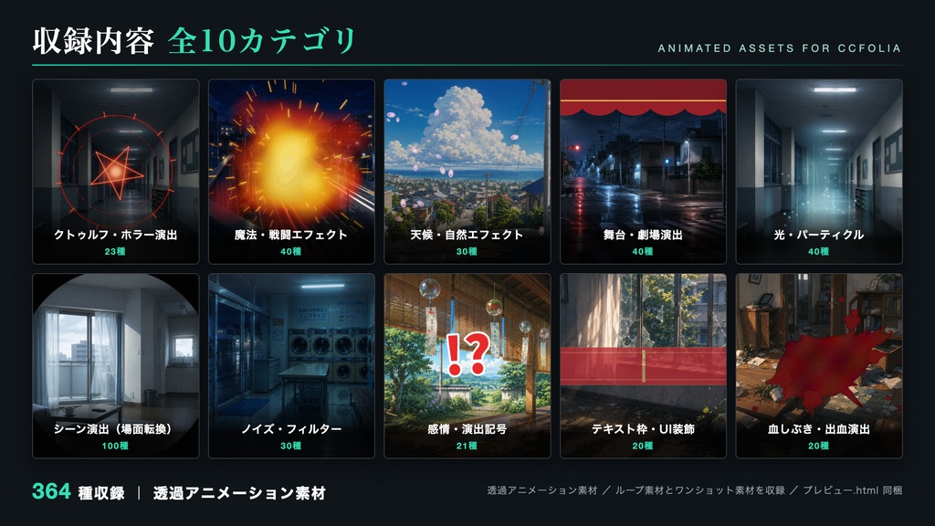 動くシーン素材 まとめパック 全364種