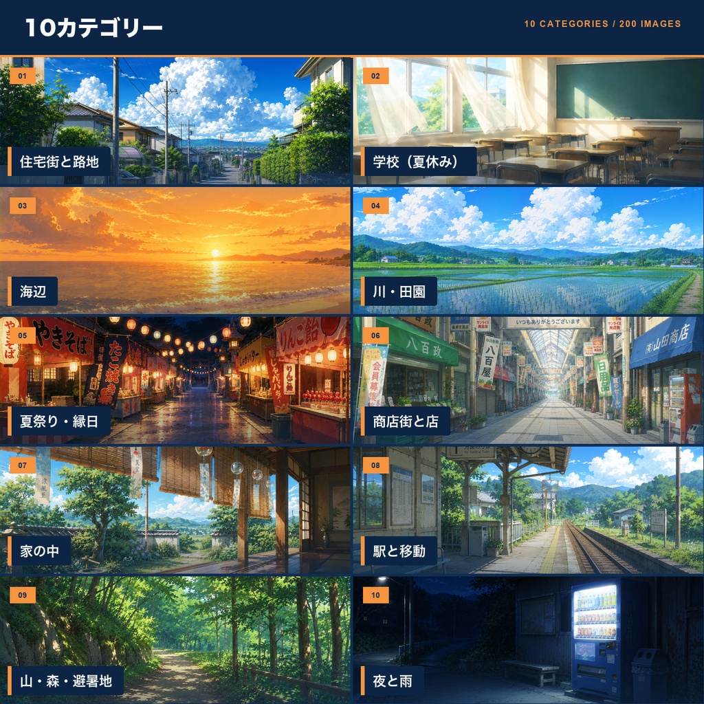 【夏期間限定9/30まで】夏の日常風景200枚|現代日本TRPG向け