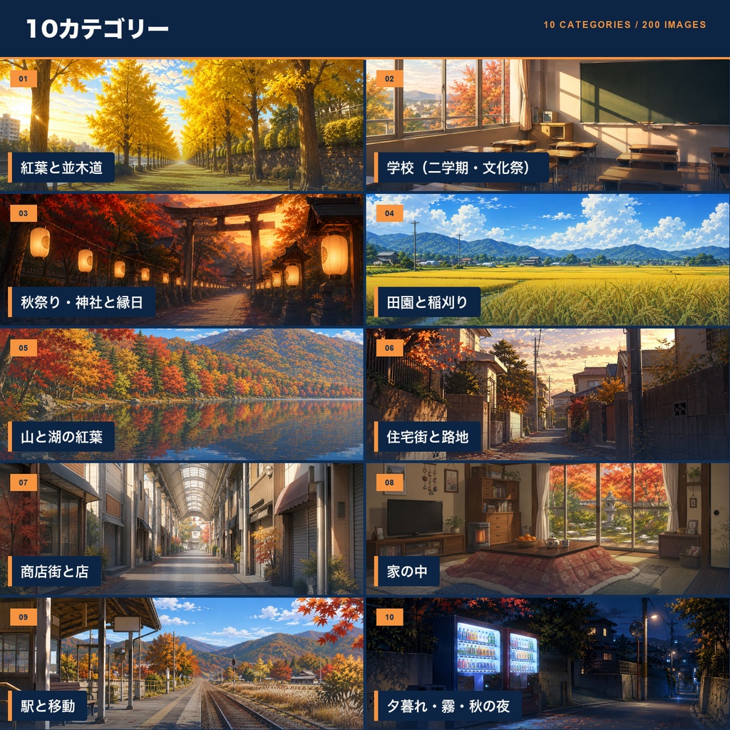 【TRPG背景素材】秋の日常風景200枚|現代日本TRPG向け