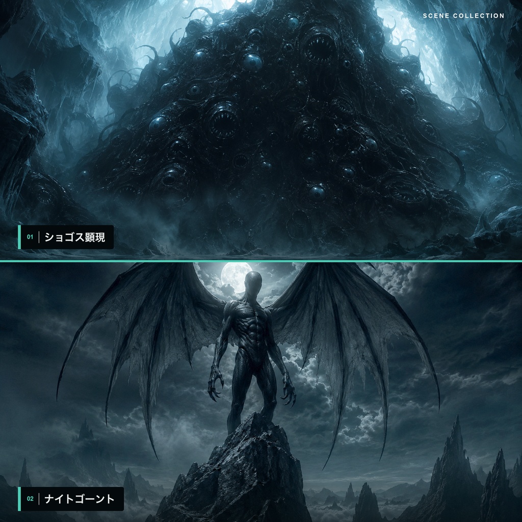 【TRPG素材】神話生物 一枚絵スチル100枚|神格・怪物のシーン画像集(非公式)