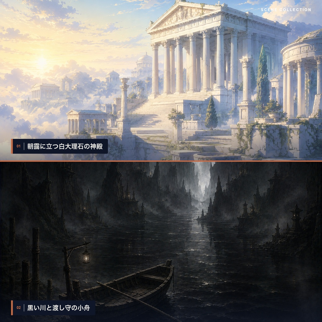 【TRPG背景素材】ギリシア神話の背景200枚|神殿・冥界・迷宮・オリュンポス(非公式)