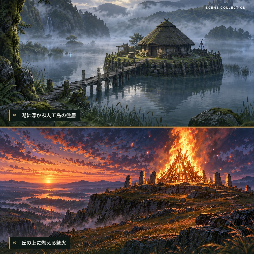 【TRPG背景素材】ケルト神話とファンタジーの背景200枚|巨石・妖精塚・霧の森(非公式)