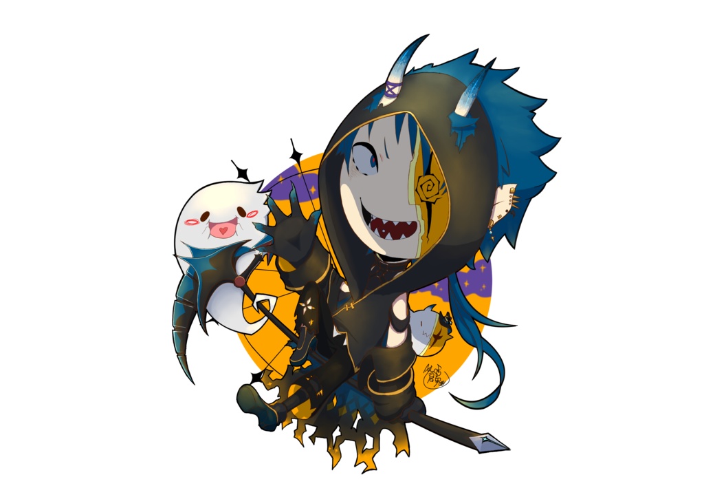 ハロウィンアクキー(背景あり)