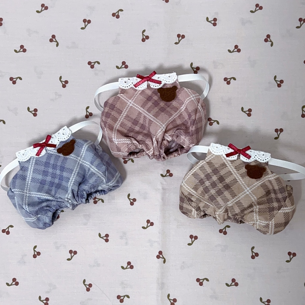【再販】くまちゃんアップリケサロペット