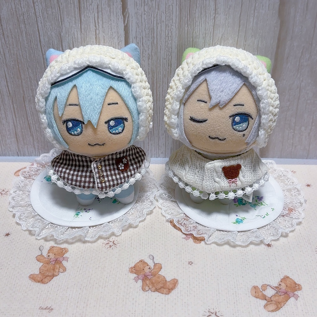 耳が出せちゃうボンネットとリバーシブルポンチョセット