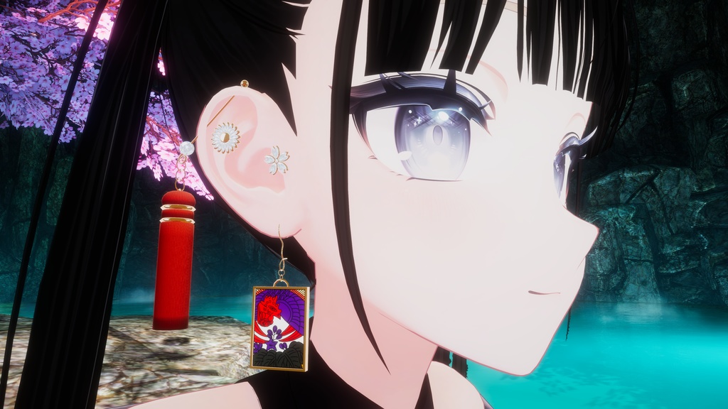 【9アバター対応】花札ピアス「五光」