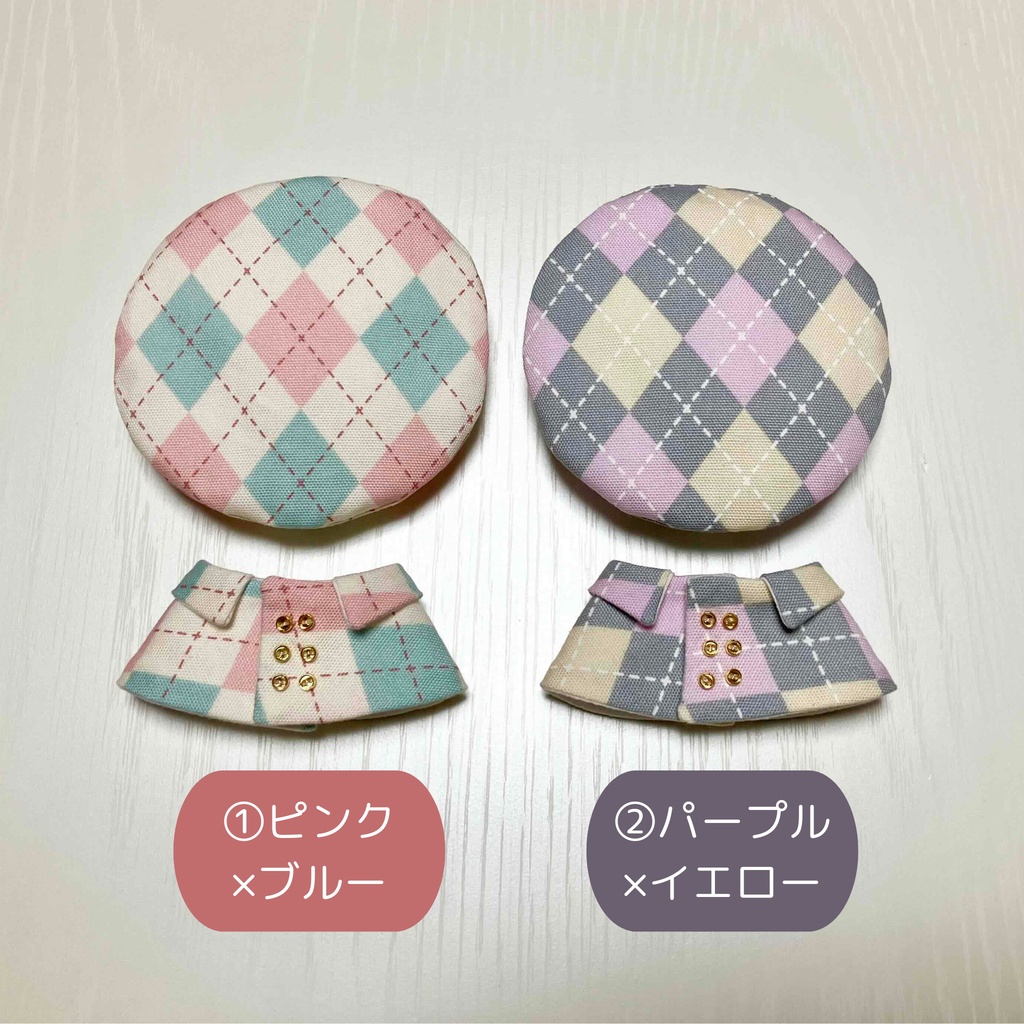 ぬいぐるみ用ベレー帽＋コートセット
