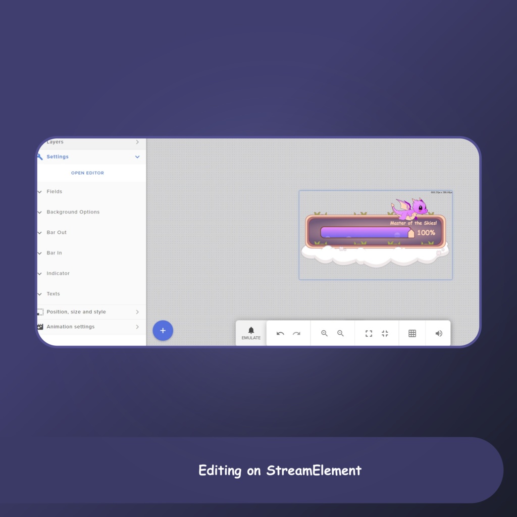 Dragon Goal Widget Animated for Twitch, Twitch Goal Widget, twitch goal widget for stream | Animated | OBS | StreamElements | StreamLabs | Purple | Fantasy
