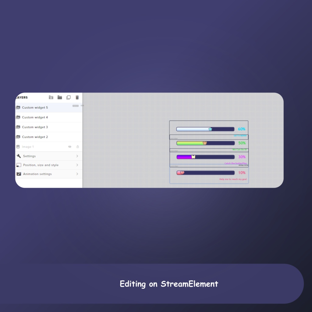 Minimalistic Goal Widget for Twitch, Custom Goal Widget, Cute Widget for Streaming | OBS | StreamElements | Streamlabs | Twitch | Customize