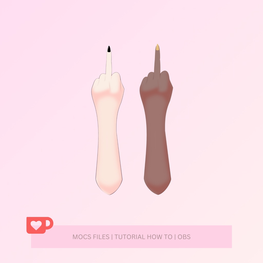 Middle Finger Vtuber Asset, Ready to use Vtuber Asset, Customizable Vtuber Item, Vtuber Hand Asset for Vtuber Studio | OBS | Live2D