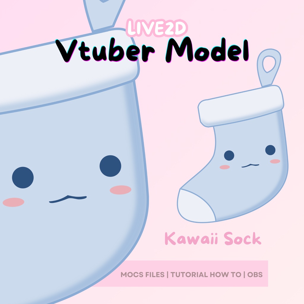 CHEAP Kawaii Sock Vtuber Model Premade, Vtuber model Free, Vtuber model premade, Vtuber model Live2d | Vtuber Studio | OBS | Rigged