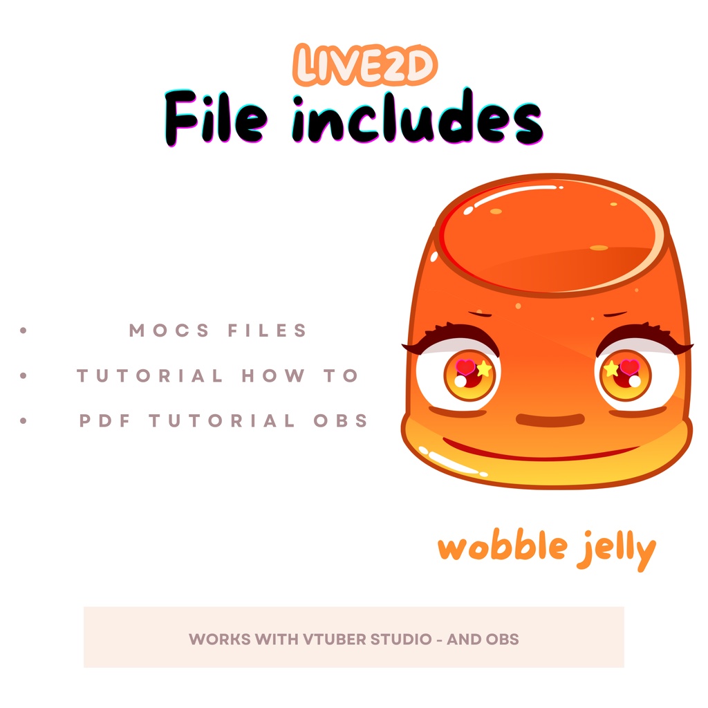 Wobble Jelly Vtuber Model Ready to Use, Vtuber Model and Rigging, Vtuber Model Premade, Live2d Vtuber Model | OBS | TWITCH | YOUTUBE |