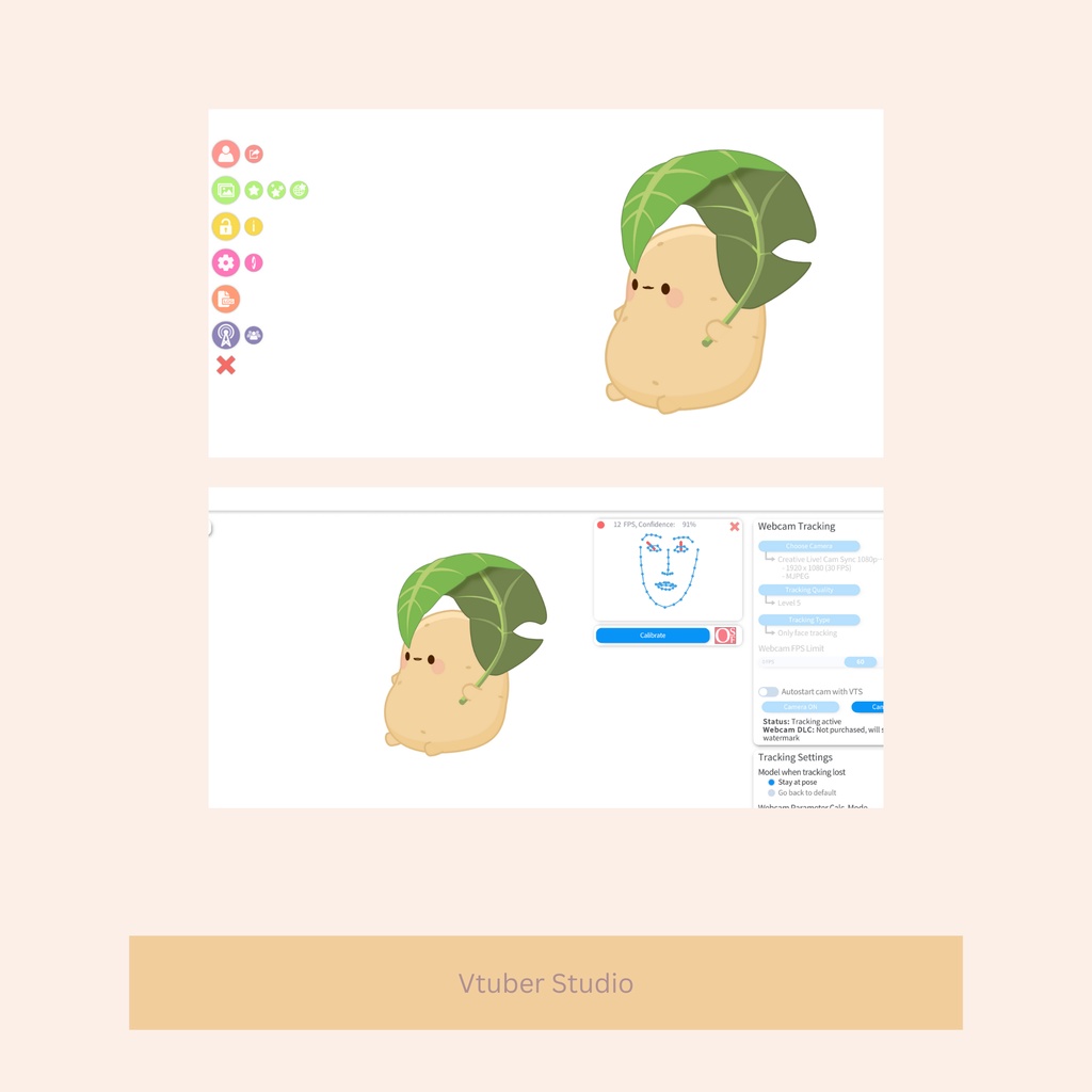 Kawaii Potato Vtuber Model Premade, Ready To Use Vtuber Model, Vtuber Model and Rigging, Premade vtuber for Twitch and Youtube, 2d vtuber