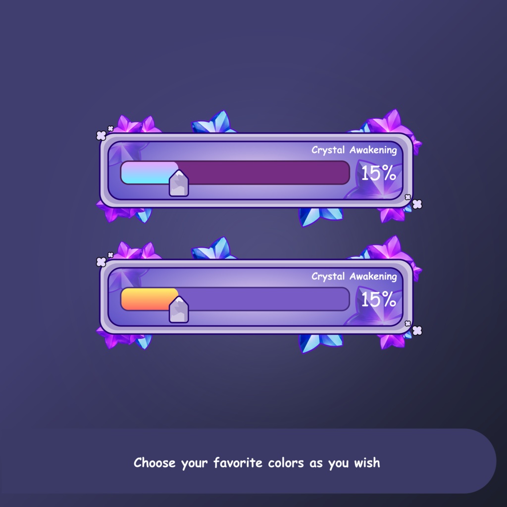 Crystal Goal Widget for Twitch, Goal Widget Fantasy, Donation Goal for Twitch, Sub Goal | StreamElements | OBS | Streamlabs | Twitch