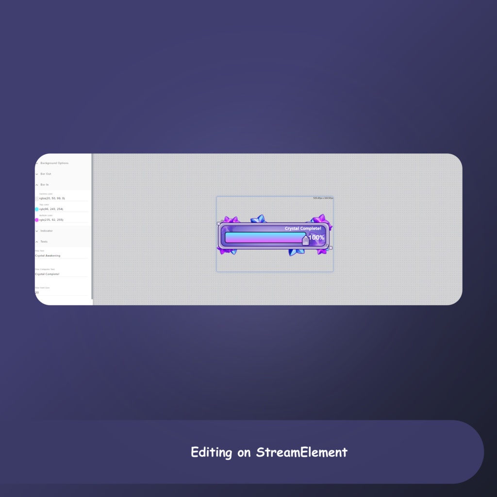 Crystal Goal Widget for Twitch, Goal Widget Fantasy, Donation Goal for Twitch, Sub Goal | StreamElements | OBS | Streamlabs | Twitch