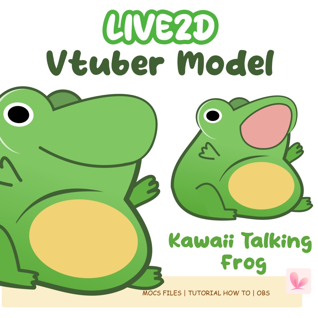 CHEAP Kawaii FUNNY Froggy Vtuber Model Premade, Ready To Use Vtuber Model, Vtuber Model and Rigging, Premade vtuber for Twitch and Youtube | 2d Vtuber