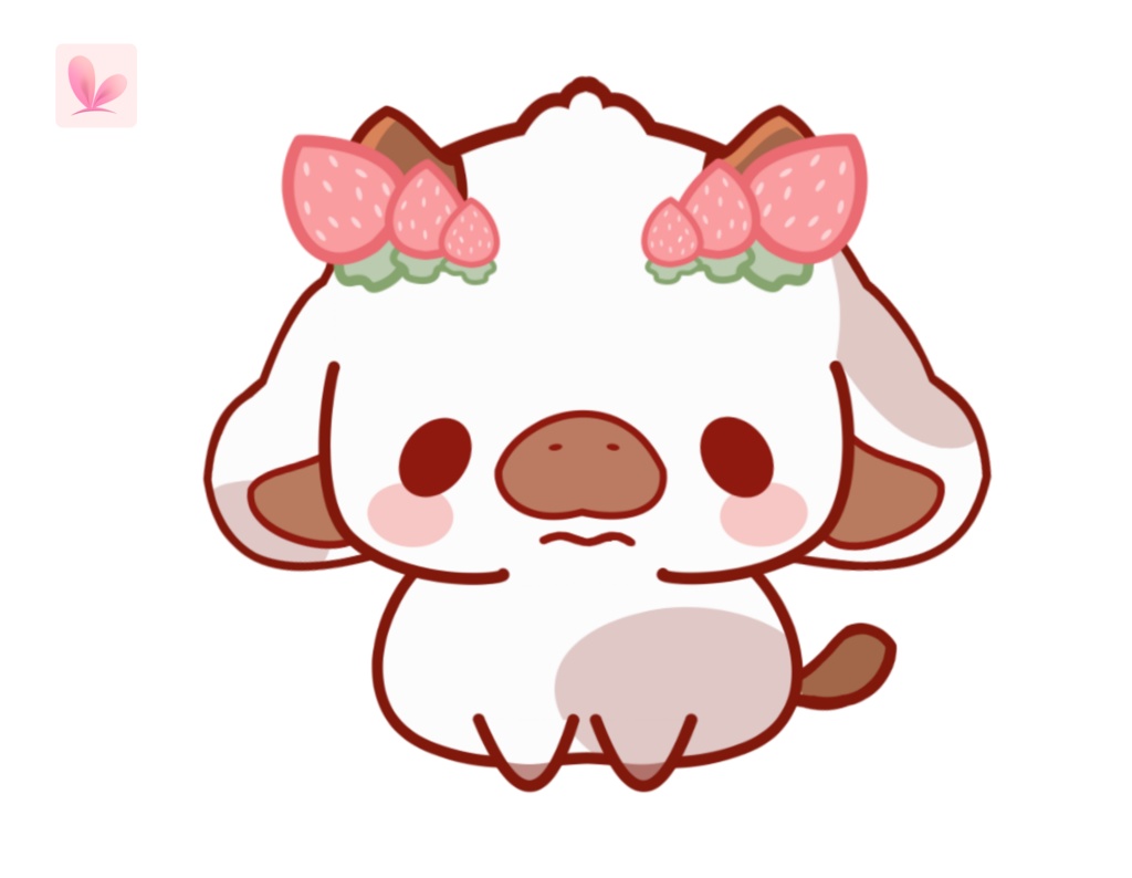 Kawaii Cow Vtuber Model Premade, Ready To Use Vtuber Model, Vtuber Model and Rigging, Premade vtuber for Twitch and Youtube, 2d vtuber