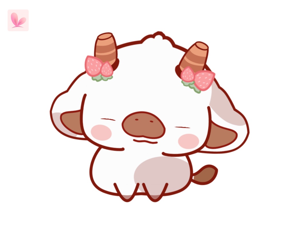 Kawaii Cow Vtuber Model Premade, Ready To Use Vtuber Model, Vtuber Model and Rigging, Premade vtuber for Twitch and Youtube, 2d vtuber