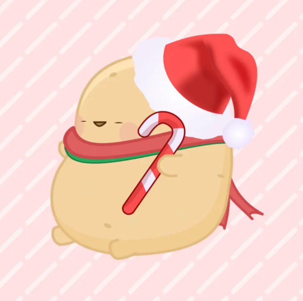 Christmas Kawaii Potato Vtuber Model Premade, Ready To Use Vtuber Model, Vtuber Model and Rigging, Premade vtuber for Twitch and Youtube