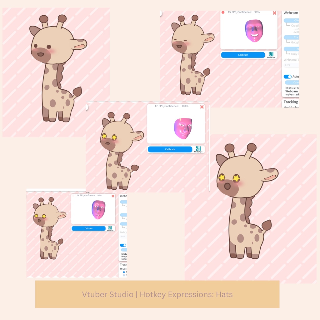 Cute Girrafe Vtuber Model Premade, Ready To Use Vtuber Model, Vtuber Model and Rigging, Premade vtuber for Twitch and Youtube, 2d vtuber
