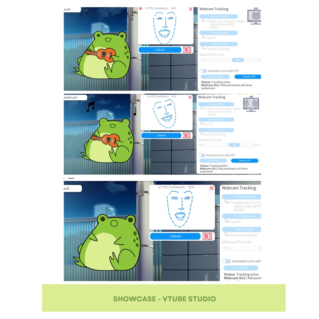 Kawaii Froggy with Guitar Vtuber Model Premade, Ready To Use Vtuber Model, Vtuber Model and Rigging, Premade vtuber for Twitch and Youtube