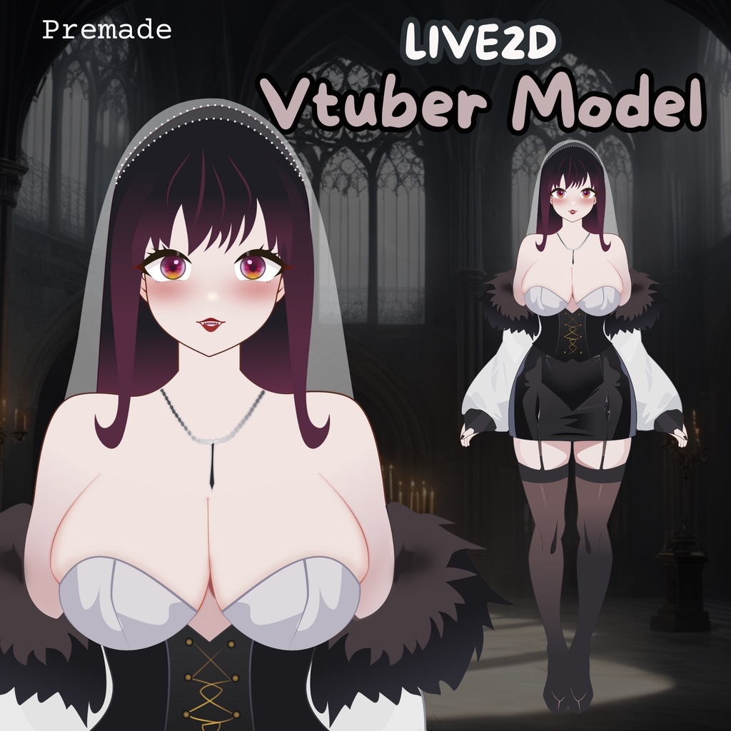 Free Premade Vtuber Model Full Body, Female Vtuber Model, Ready to Use Vtuber Model, Live2d Model, Rigged premade vtuber model, female Vtuber