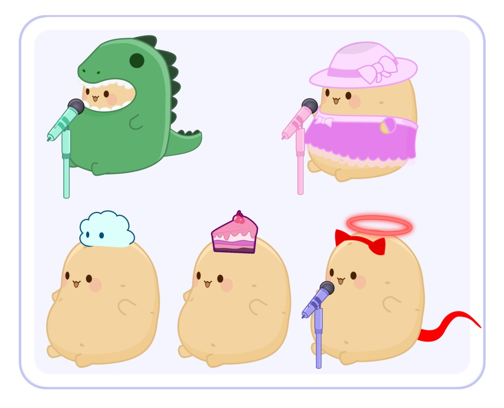 Customizable Potato Vtuber Model Premade, Ready To Use Vtuber Model, Vtuber Model and Rigging, Premade vtuber for Twitch and Youtube