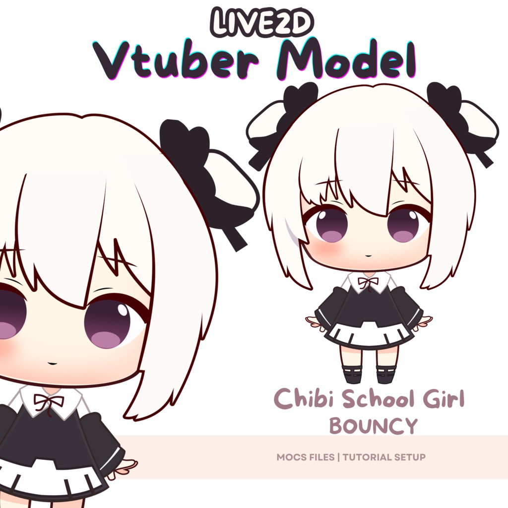 Premade Vtuber Model Full Body, Chibi Vtuber Model, Ready to Use Vtuber Model, Live2d Model, Rigged premade vtuber model, School Girl Vtuber