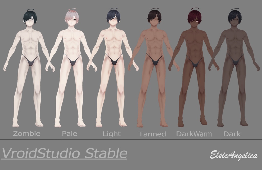 Male Body Base Skin Texture [Vroid Stable] 男性ボディベース肌テクスチャ【VRoid Stable対応】