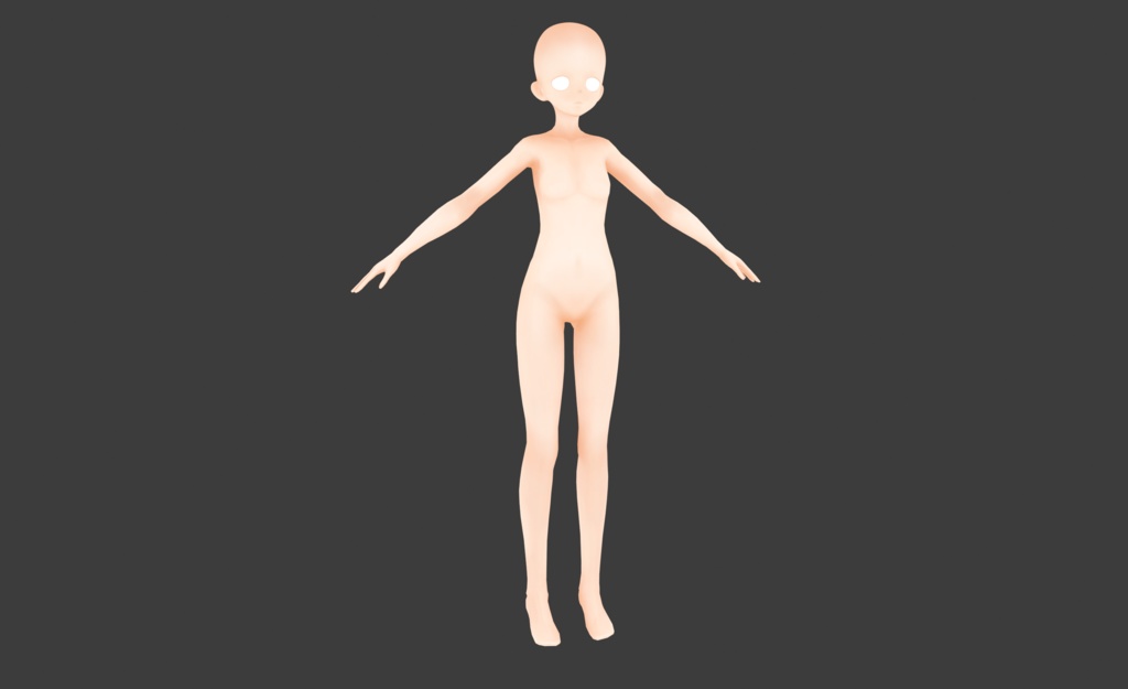 【3Dモデル】素体 Body_Type_001 「素体ですね」 Texture付き、Topologyバッチリ!