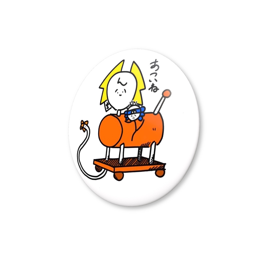 はちまきずきんニセサークルカットイラスト缶バッジ