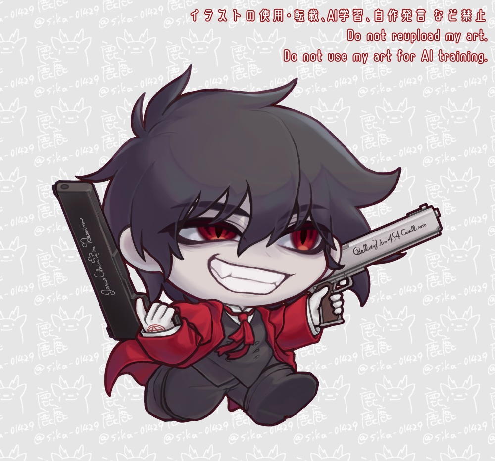 ヘルシング　ちびアーカード 自立アクリルブロック