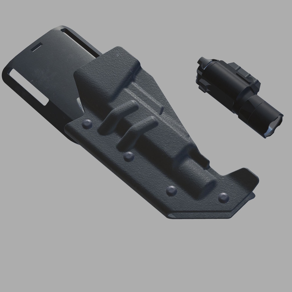 3Dモデル SD Holster & Tactical Light